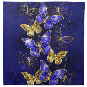 Composition with Sapphire Butterflies Cloth Napkin