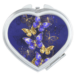 Composition with Sapphire Butterflies Compact Mirror