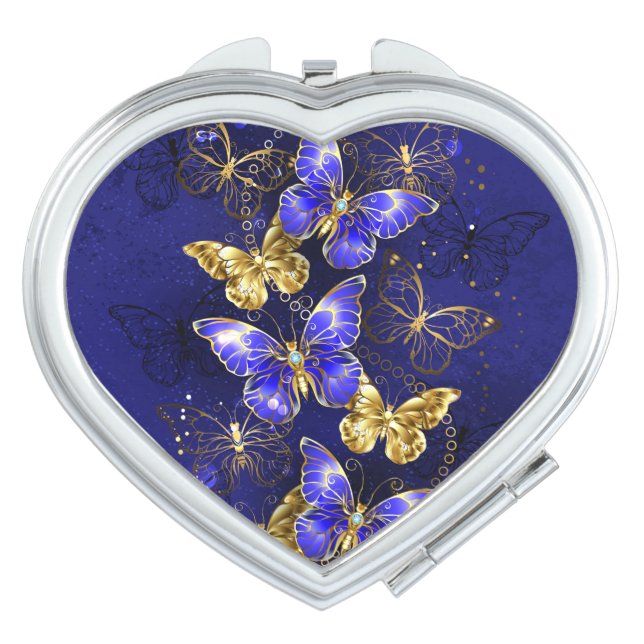 Composition with Sapphire Butterflies Compact Mirror (Front)