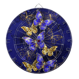 Composition with Sapphire Butterflies Dart Board