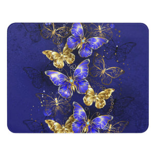 Composition with Sapphire Butterflies Door Sign