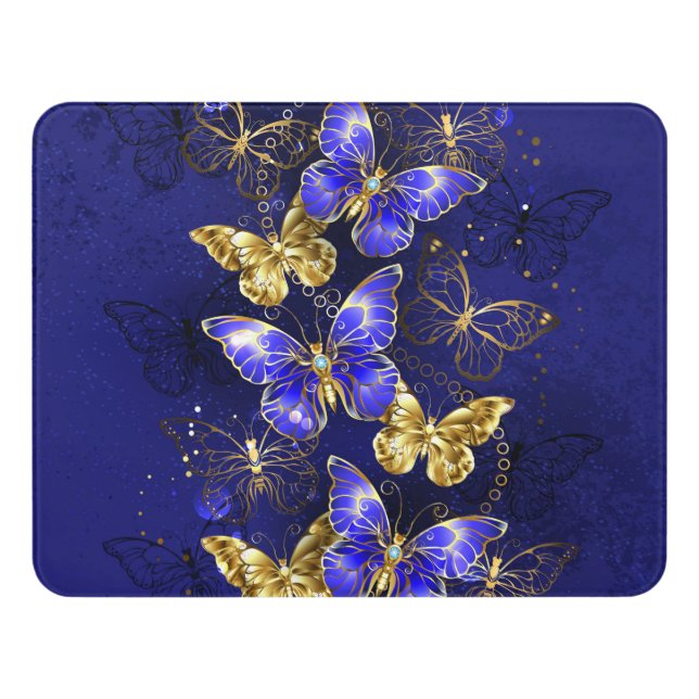 Composition with Sapphire Butterflies Door Sign (Contemporary Front)