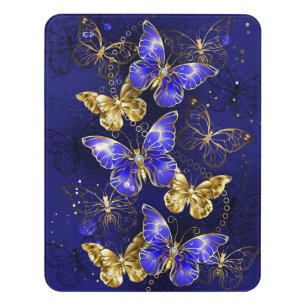Composition with Sapphire Butterflies Door Sign