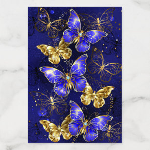 Composition with Sapphire Butterflies Envelope Liner