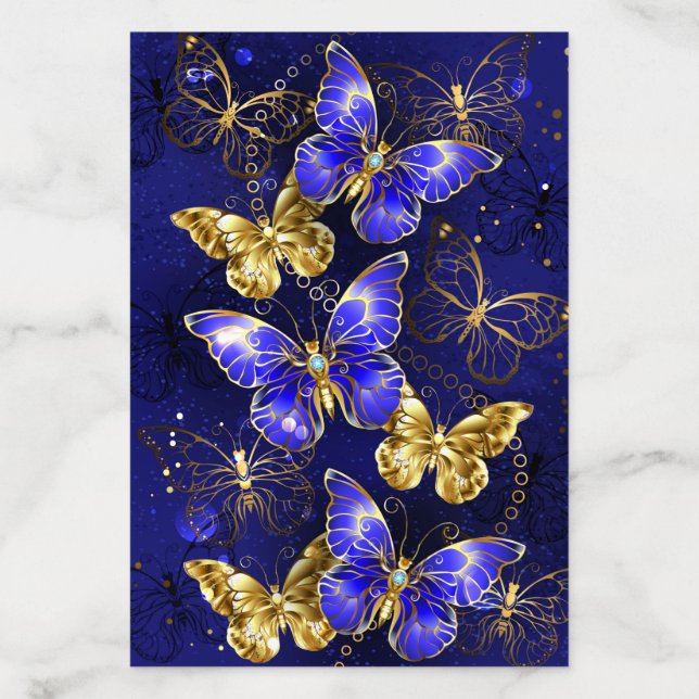 Composition with Sapphire Butterflies Envelope Liner (Design)