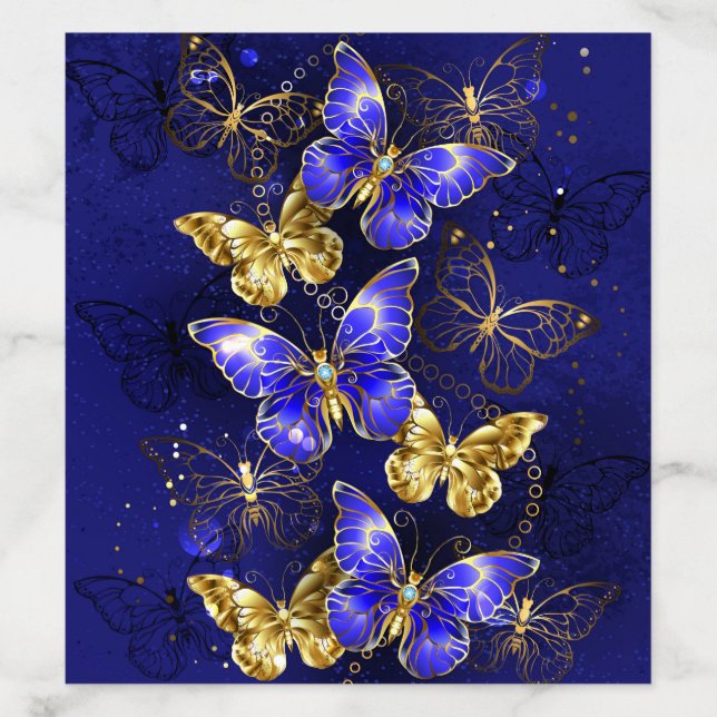 Composition with Sapphire Butterflies Envelope Liner (Design)