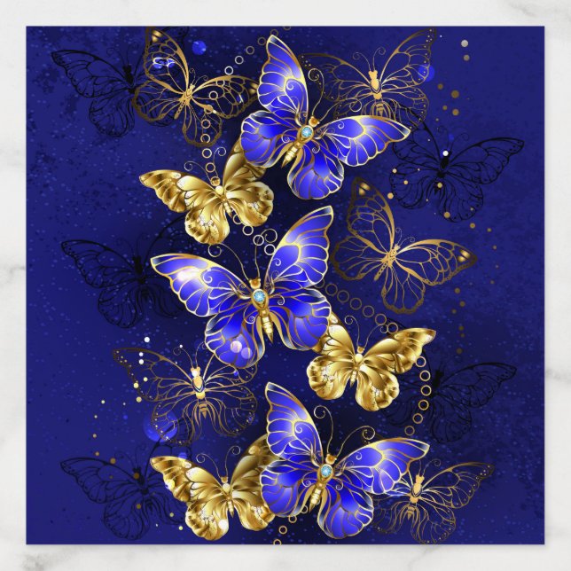 Composition with Sapphire Butterflies Envelope Liner (Design)