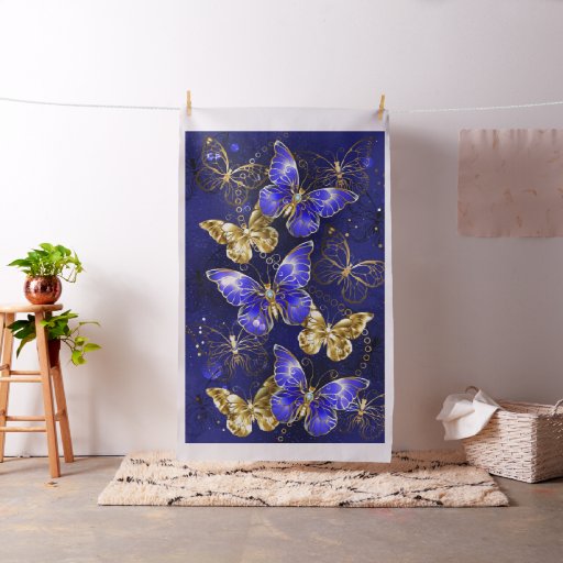 Composition with Sapphire Butterflies Fabric