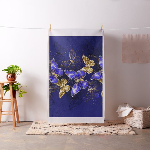 Composition with Sapphire Butterflies Fabric