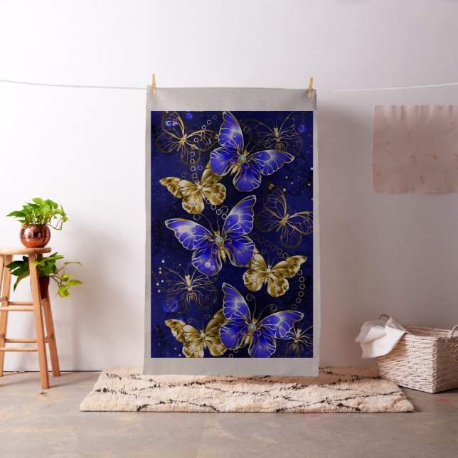 Composition with Sapphire Butterflies Fabric (In Situ)