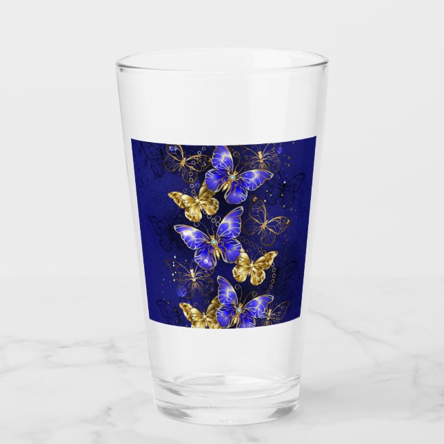 Composition with Sapphire Butterflies Glass (Front)