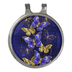 Composition with Sapphire Butterflies Golf Hat Clip