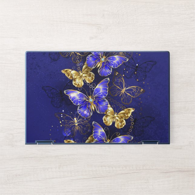 Composition with Sapphire Butterflies HP Laptop Skin (Front)
