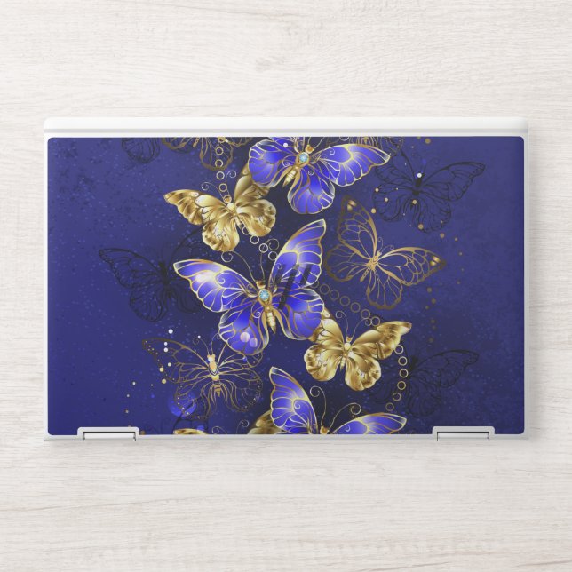 Composition with Sapphire Butterflies HP Laptop Skin (Front)