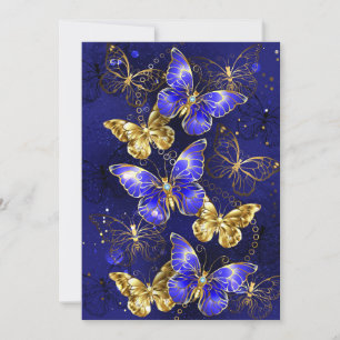 Composition with Sapphire Butterflies Invitation