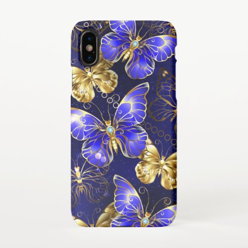 Composition with Sapphire Butterflies iPhone X Case