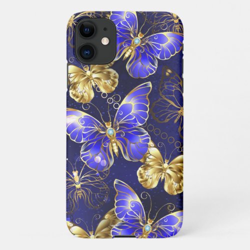 Composition with Sapphire Butterflies iPhone 11 Case