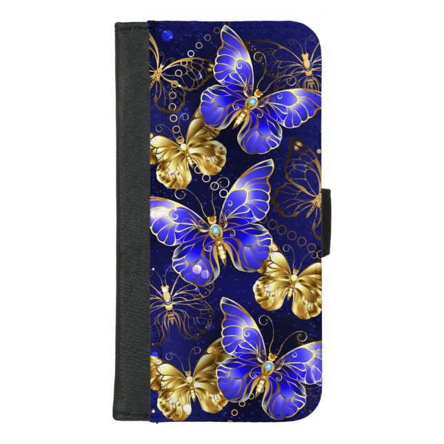 Composition with Sapphire Butterflies iPhone Wallet Case (Front)