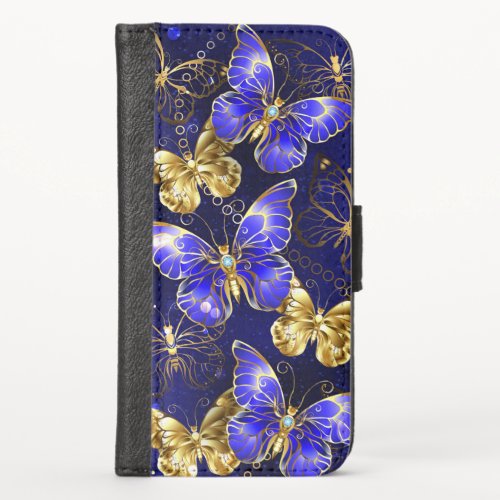 Composition with Sapphire Butterflies iPhone X Wallet Case