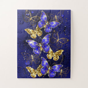 Composition with Sapphire Butterflies Jigsaw Puzzle