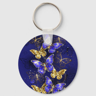Composition with Sapphire Butterflies Keychain