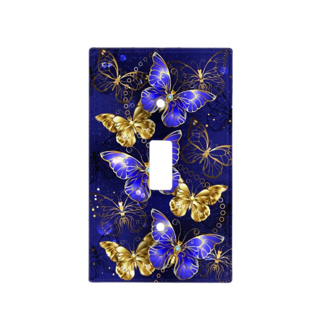 Composition with Sapphire Butterflies Light Switch Cover (Front)
