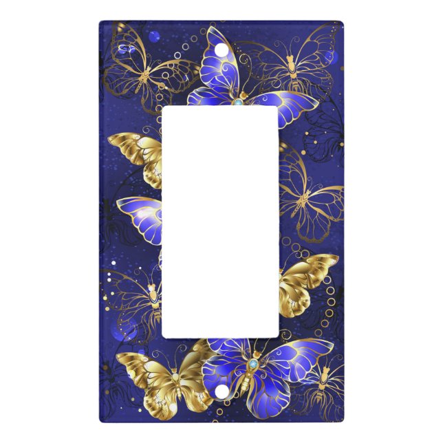 Composition with Sapphire Butterflies Light Switch Cover (Front)