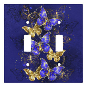 Composition with Sapphire Butterflies Light Switch Cover