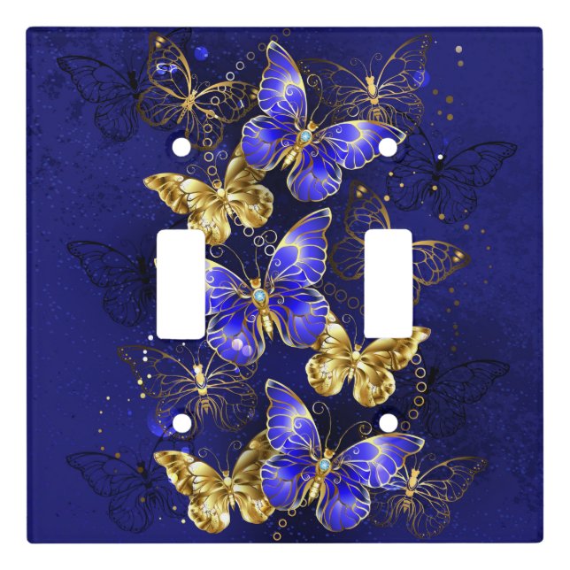 Composition with Sapphire Butterflies Light Switch Cover (Front)