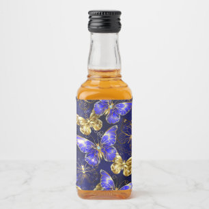 Composition with Sapphire Butterflies Liquor Bottle Label