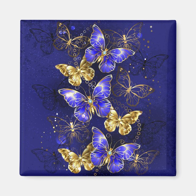 Composition with Sapphire Butterflies Magnet (Front)