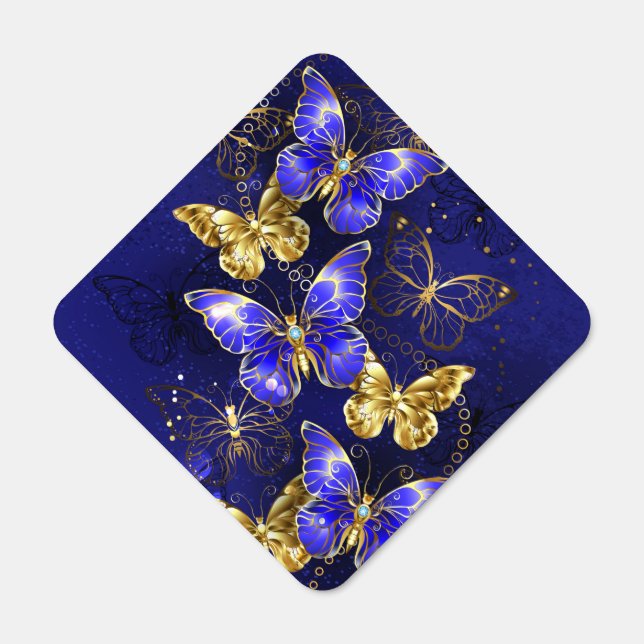 Composition with Sapphire Butterflies Metal Sign (Front)