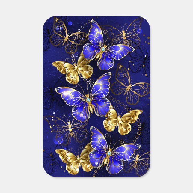 Composition with Sapphire Butterflies Metal Sign (Front)