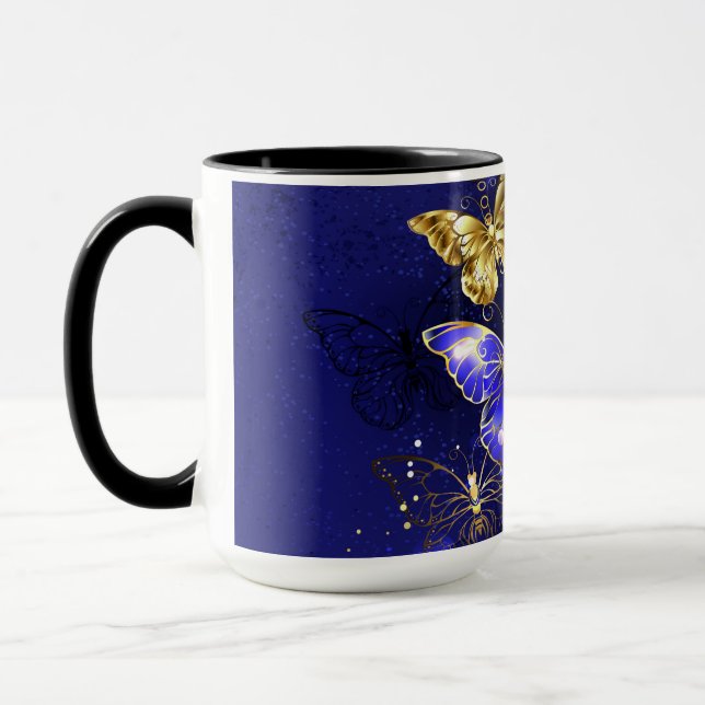 Composition with Sapphire Butterflies Mug (Left)