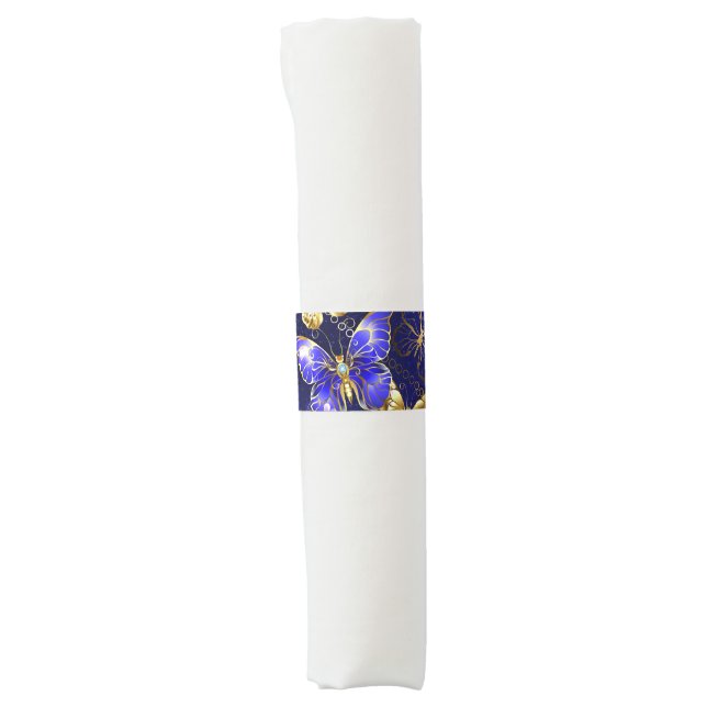 Composition with Sapphire Butterflies Napkin Bands (Front)