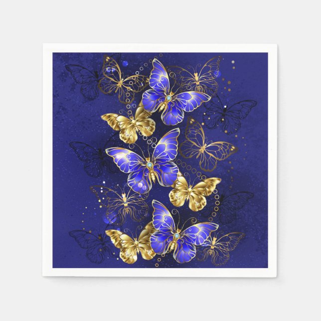 Composition with Sapphire Butterflies Napkins (Front)