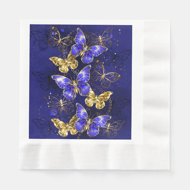 Composition with Sapphire Butterflies Napkins (Front)