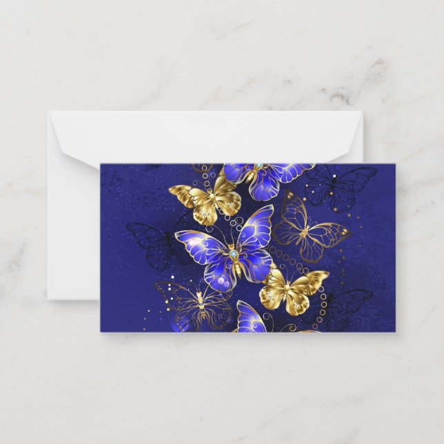 Composition with Sapphire Butterflies Note Card (Front)