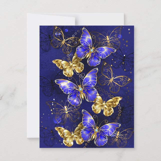 Composition with Sapphire Butterflies Note Card (Front)