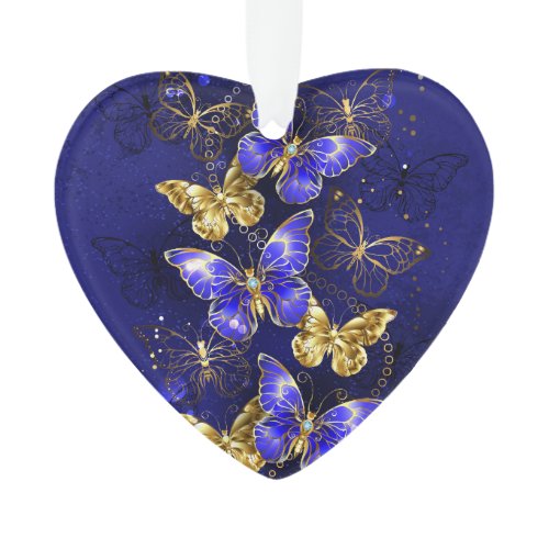 Composition with Sapphire Butterflies Ornament