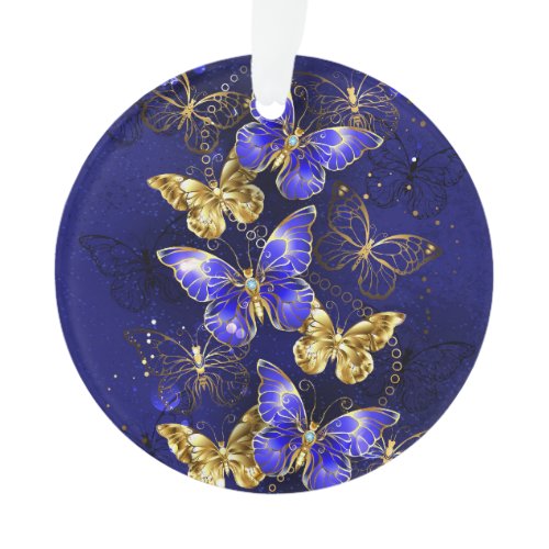 Composition with Sapphire Butterflies Ornament