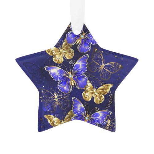 Composition with Sapphire Butterflies Ornament