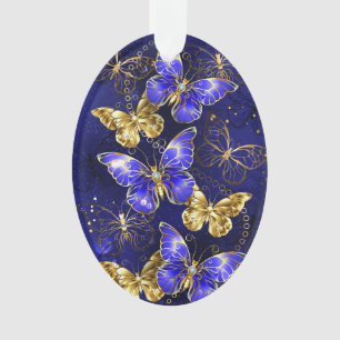 Composition with Sapphire Butterflies Ornament