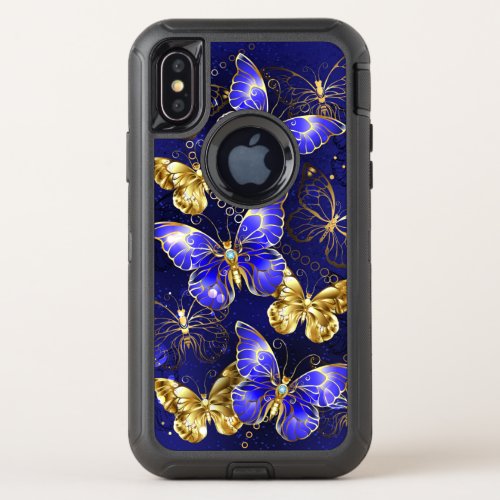 Composition with Sapphire Butterflies OtterBox Defender iPhone XS Case