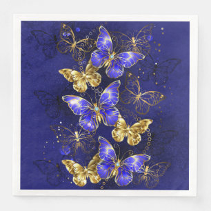 Composition with Sapphire Butterflies Paper Dinner Napkins