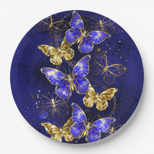 Composition with Sapphire Butterflies Paper Plates