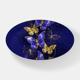Composition with Sapphire Butterflies Paperweight