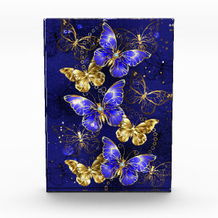 Composition with Sapphire Butterflies Photo Block