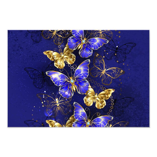 Composition with Sapphire Butterflies Photo Print (Front)