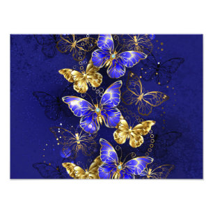 Composition with Sapphire Butterflies Photo Print